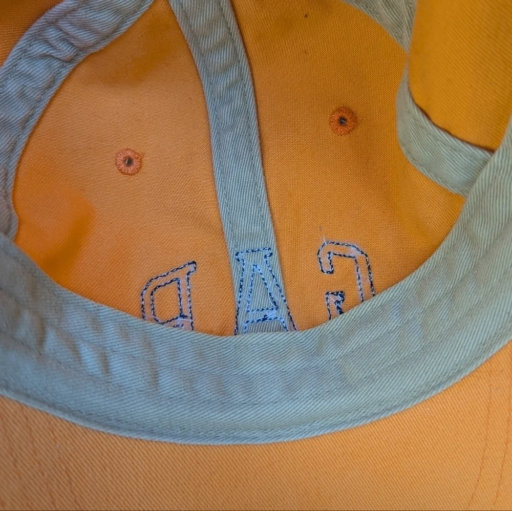 GAP Marigold Navy Blue Spellout Dad Hat Leather Band